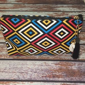 🌺Beautiful Textured Geometric Print Cosmetic Bag